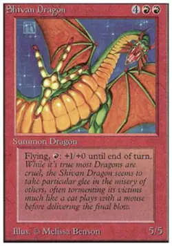 MTG English Shivan Dragon Heavy Play Normal Unlimited - Image 1
