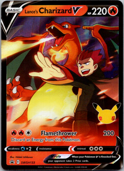 Lance's Charizard V SWSH133 Black Star Promo Celebrations Pokemon TCG NM - Image 1
