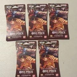 One Piece TCG OP-02 Paramount War Sleeved Booster Packs Sealed English LOT of 5 - Image 1