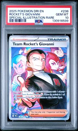 Team Rocket's Giovanni #238 Pokemon Card - PSA 10 GEM MINT - Destined Rivals SIR - Image 1