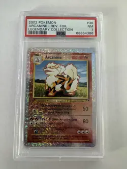 Arcanine Reverse Foil #36 2002 Pokemon Card Legendary Collection PSA 7 - Image 1
