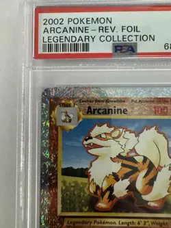 Arcanine Reverse Foil #36 2002 Pokemon Card Legendary Collection PSA 7 - Image 2