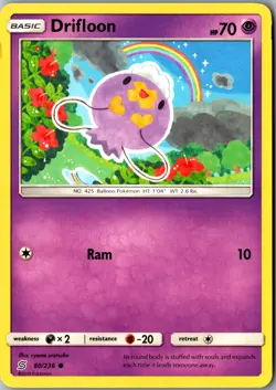 Drifloon 80/236 Common SM - Unified Minds LP Pokemon Card - Image 1