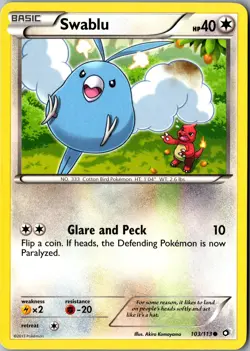 Swablu 103/113 Common Legendary Treasures LP Pokemon Card - Image 1