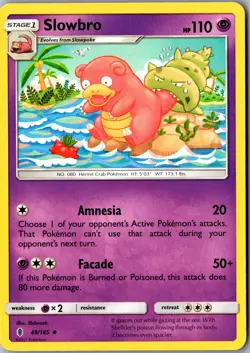 Slowbro 49/145 Uncommon SM - Guardians Rising LP Pokemon Card - Image 1