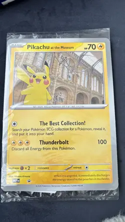 Pikachu At The Museum (SEALED) X Natural History Museum Pokemon Promo Card 2026 - Image 1