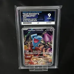 Destined Rivals -Team Rocket's Wobbuffet SVP 203 Pokemon Center Ace 9 Mint - Image 1
