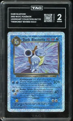 TAG 2 2002 Pokemon Legendary Collection Dark Blastoise 4/110 Reverse Holo Foil - Image 1