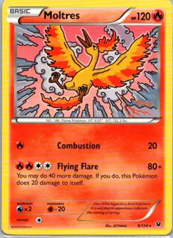 Pokemon TCG Moltres 9/124 Fates Collide MP - Image 1