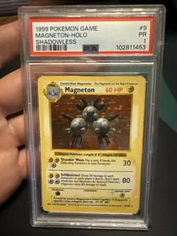PSA 1 1999 Pokemon Shadowless Base Set Magneton # 9/102 WOTC - Image 1
