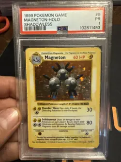 PSA 1 1999 Pokemon Shadowless Base Set Magneton # 9/102 WOTC - Image 3