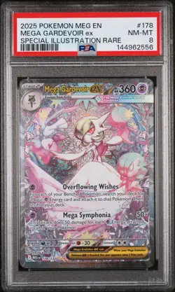 2025 POKEMON MEG EN MEGA GARDEVOIR EX SPECIAL ILLUSTRATION RARE 178/132 PSA 8🔥 - Image 1
