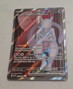 Pokemon Team Rocket's Mewtwo EX - 213/182 Full Art Destined Rivals NM Near Mint - Image 1