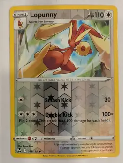 Lopunny - 145/195 - Silver Tempest Pokemon Reverse Holo Foil Nice! - Image 1