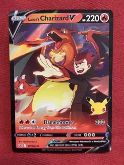 Lance's Charizard V SWSH133 Black Star Promo Celebrations Pokemon TCG NM - Image 1