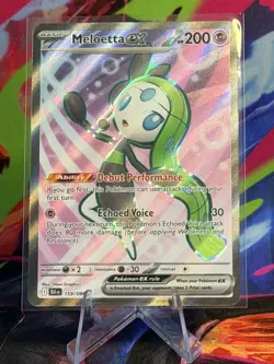 Pokemon TCG Meloetta EX Full Art Scarlet Violet Black Bolt 159/086 - Image 1