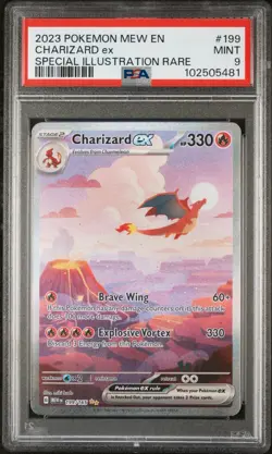 PSA 9 MINT Charizard ex 199/165 Sv: Scarlet & Violet 151 Holo Pokemon 2023 - Image 1