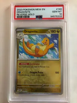 2023 POKEMON MEW EN-151 REVERSE HOLO #149 DRAGONITE PSA 10 - Image 1