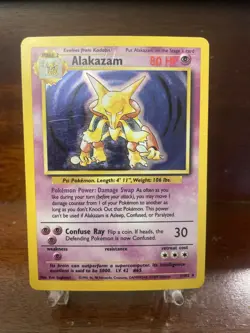 Alakazam - 1/102 Base Set Unlimited Holo Rare Pokemon - NM/LP - Image 1