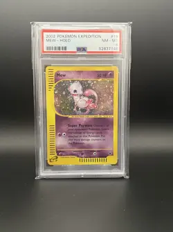 Pokemon TCG Expedition 2002 Mew Holo Card 19/165 PSA 8 - Image 1