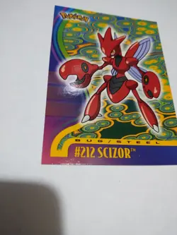 Mint Pokemon Card Vintage 2001 Glossy Topps Johto League Champions Scizor #212 - Image 3