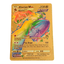 Blaziken Vmax HP320 200/198 Gold Foil Rainbow Secret Rare Pokemon Card Fan Art - Image 1