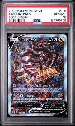 PSA 10 GEM MINT Giratina V 186/196 Lost Origin Alt Art Holo Pokemon Card - Image 1