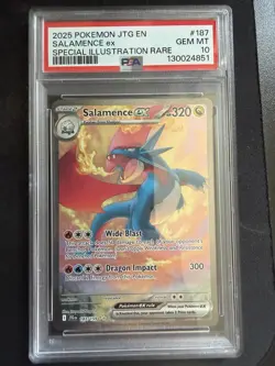 Pokemon 2025 JTG en Journey Together #187 Salamence EX Sir PSA 10 - Image 1