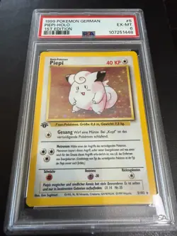 Clefairy / Piepi #5 Holo PSA 6 German 1st Edition 1999 Pokemon Base Set #2610 - Image 1