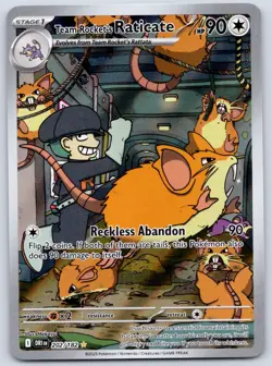 Team Rocket's Raticate 202/182 (NM) Destined Rivals - Illustration Rare Pokemon - Image 1