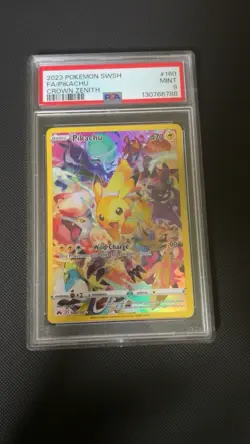 Pokemon Pikachu Full Art Secret Rare Holo Crown Zenith 160/159 PSA 9 2023 - Image 1