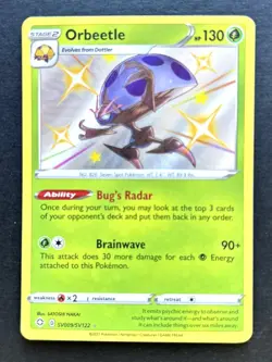 Orbeetle SV009/SV122 Shining Fates Holo Rare Baby Shiny Pokemon Card (NM) - Image 1