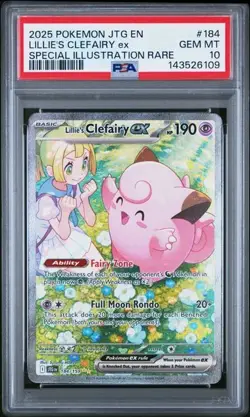 2025 POKEMON JTG EN-JOURNEY TOGETHER #184 LILLIE'S CLEFAIRY EX PSA 10 - Image 1
