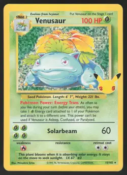 Venusaur 15/102 Pokemon TCG Celebrations: Classic Collection NM - Image 1