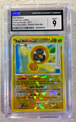 2009 Pokemon FAN ROTOM Rising Rivals RT1 Reverse Holo Rotom Sub-set - CGC 9 Mint - Image 1