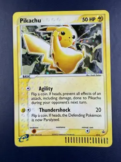 2003 Pokemon Black Star Promo 012 Pikachu holo w/ Swirl holo MP - Image 1