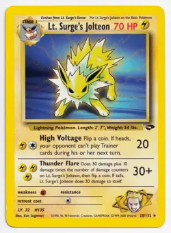 Pokemon Lt. Surge's Jolteon 28/132 Gym Challenge Rare - Image 1