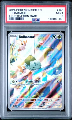 2024 POKEMON SCR EN-STELLAR CROWN 143 BULBASAUR ILLUSTRATION RARE PSA 9 - Image 1