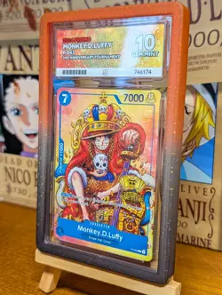 Monkey D Luffy P-043 PROMO 2nd Anniversary Stamp ONE PIECE ACE 10 With Guard - Image 4
