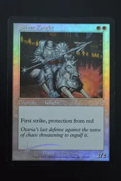 Magic The Gathering MTG SILVER KNIGHT FOIL Scourge HP Heavily Played - Image 1