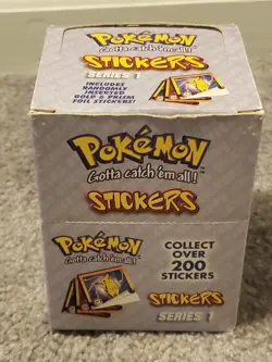 1999 Artbox Pokemon Series 1 Sticker Box - 30 Packs Sealed / Box Opened/damage 601139116206 - Image 1