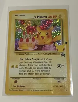 Pokemon Holo Birthday Pikachu Celebrations Collection #24 - Image 1