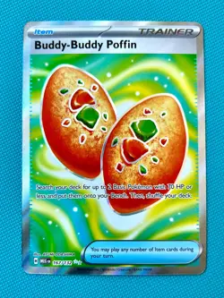 Buddy-Buddy Poffin 167/132 Ultra Rare Pokemon TCG Mega Evolution Full Art NM - Image 1