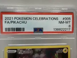 2021 Pokemon Celebrations #005 Pikachu Full Art PSA 8 - Image 4