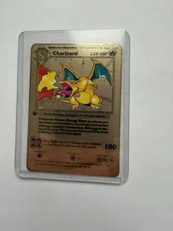 Pokemon Card Base Set Gold Metal Charizard 1st Edition - Image 2
