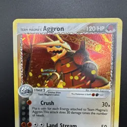 2004 Pokemon Team Magma vs Team Aqua | Team Magma's Aggron | Holo | #7/95 - Image 4