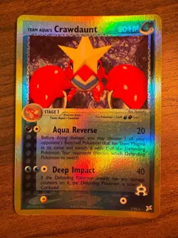 Team Aqua's Crawdaunt 2/95 Holo Rare Team Magma vs Team Aqua Pokemon LP - Image 1