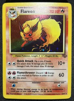 Pokemon - Flareon Holo - Near Mint NM - 1999 Jungle 3/64 Rare - Image 1