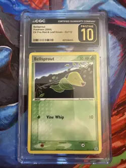Pokemon Bellsprout Holo EX Fire Red Leaf Green Rare Card 53/112 CGC Pristine 10 - Image 1