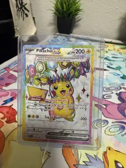 Pokemon Pikachu ex 219/191 Sv08 Surging Sparks Ultra Rare Holo 200 HP Topaz Bolt - Image 1